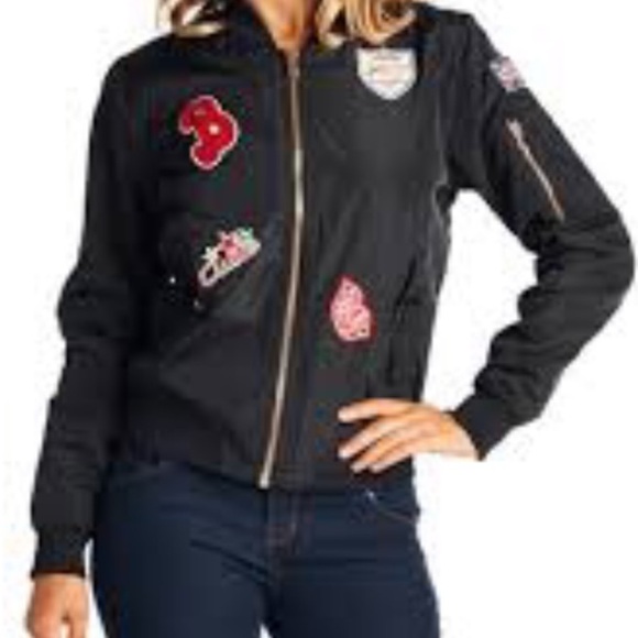 NYJK52 BOMBER JACKET W/PATCHES size L - Picture 1 of 15